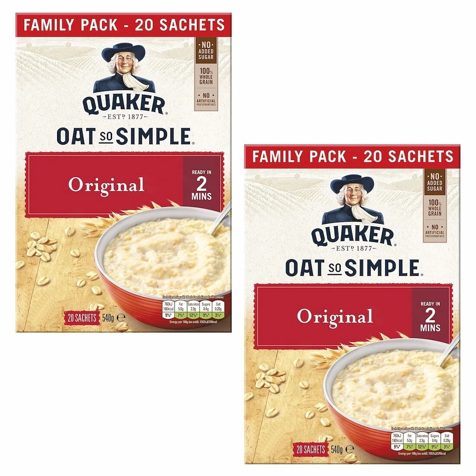 Quaker Oat So Simple Oats Original 40 x 27g - Vollkorn Haferflocken Porridge - Bild 2 von 4