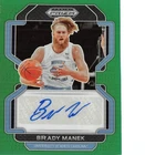 2022-23 Panini Prizm  Draft Picks Autographs Prizms Green #68 Brady Manek