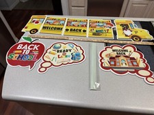 8 Pieces Back to School Yard Wall Signs Art Deco teaching First Day 12   Tall