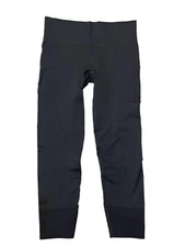 Lululemon Thick Ribbed Cropped Tight Leggings Womens 8 Grey Ebb Flow Street Cuff