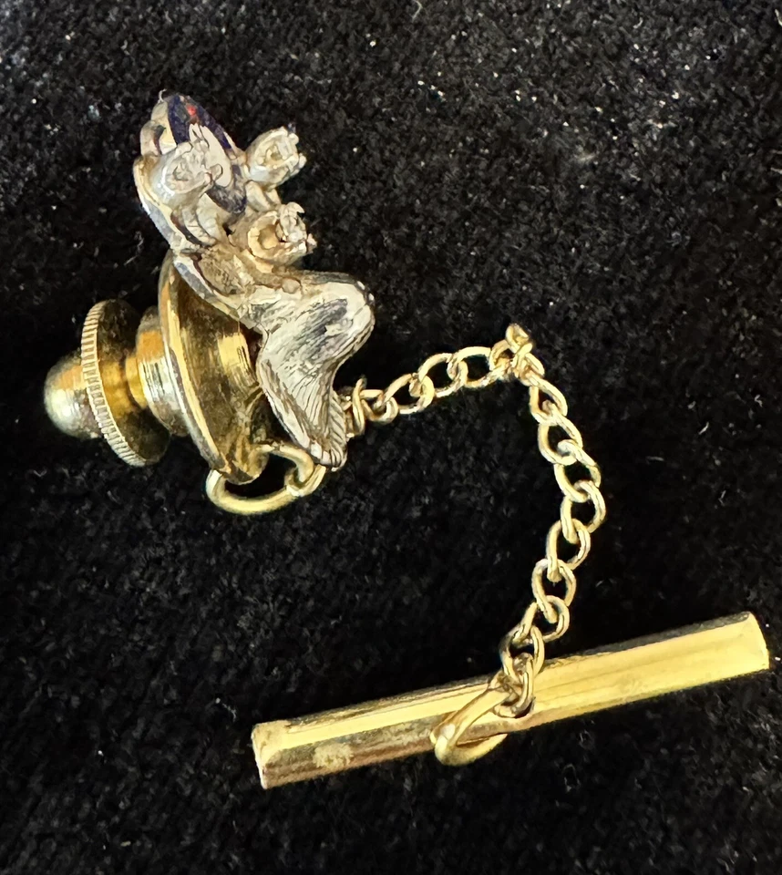 Antiguo prendedor de solapa BPOE Elks Club oro blanco 14K y diamante Foto 2 de 4