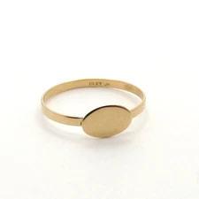 Victorian 14k Gold Signet Letter Initial Engravable Baby Child Ring