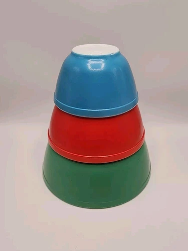 Pyrex Primary Color Mixing Bowl-Set of 3-NO-Numbered Set