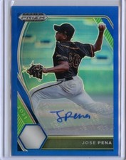 2021 Panini Prizm Draft Picks Base Auto Prizms Blue Jose Pena Serial #32/99