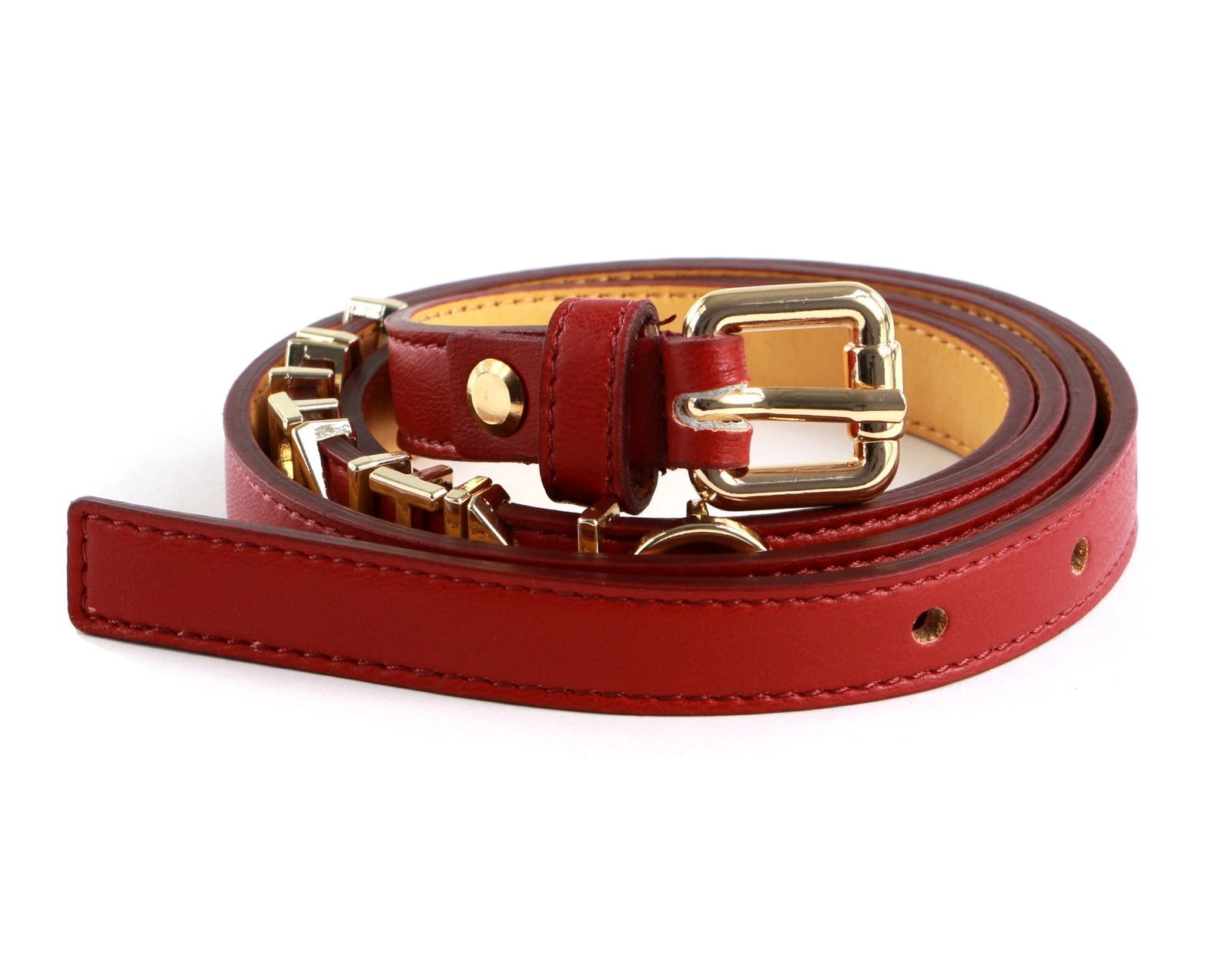 VALENTINO Emma Winter Belt W95 Belt Accessory Red New