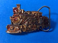 Vintage 1981 Figural train cut out locomotive Belt Buckle
