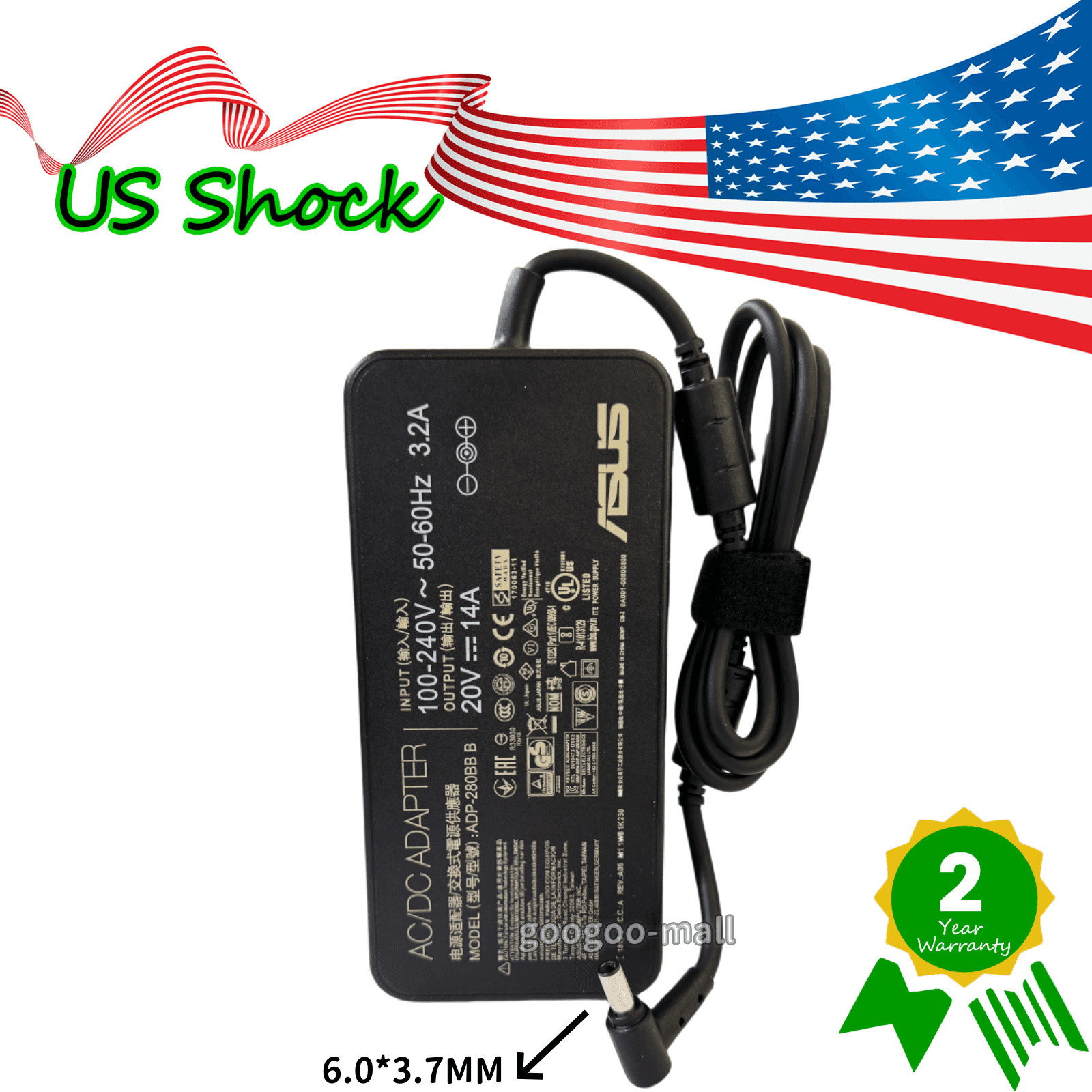 New OEM 280W 20V 14A ADP-280EB B AC Adapter Charger for ASUS ROG Strix G614JV