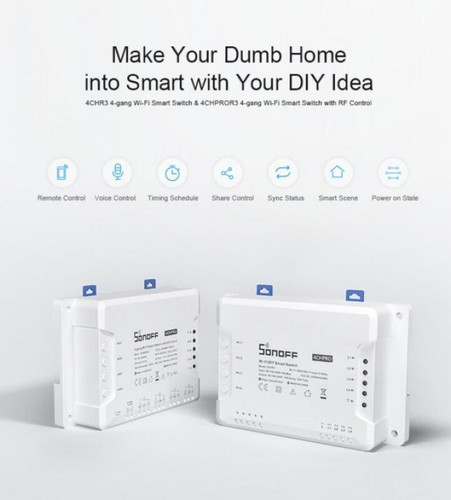 (1-5pcs)SONOFF 4CH R3/PRO R3 RF 433MHz 4 Gang WiFI Switch Smart Home Wholesale - Bild 5 von 14