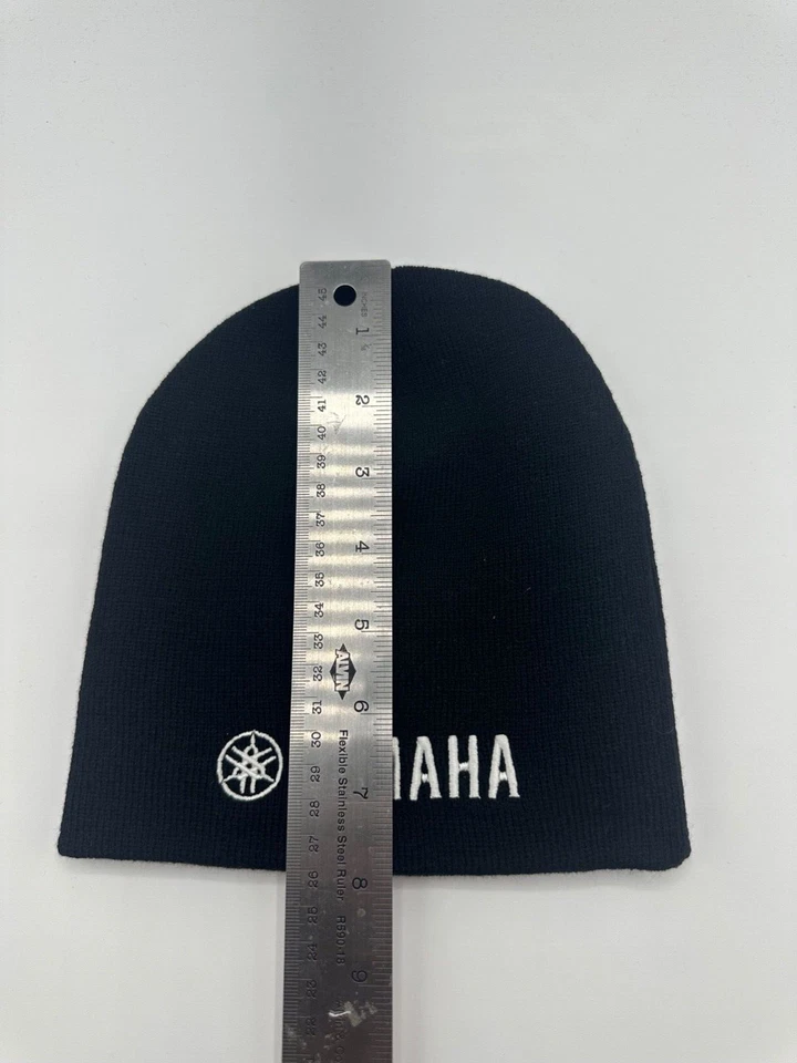 Yamaha Logo Black Knit Beanie Hat Cap Winter One Size - Image 3 of 4