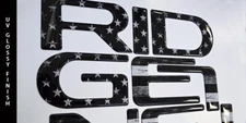 Tailgate raised letters fits HONDA RIDGELINE 2024 2025 GLOSSY RUSTIC BLACK FLAG