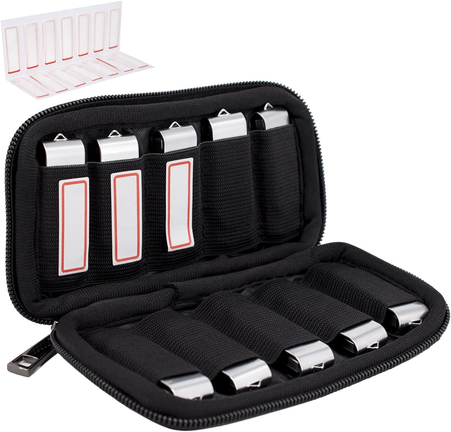 USB Flash Drive Case with Labels, USB Holder Storage Bag Electronic Accessories-image