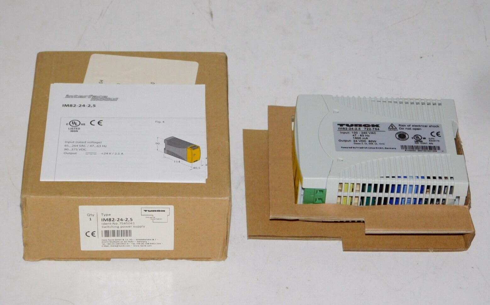 New Turck IM82-24-2.5 Switching Power Supply Interface Module 100-240VAC Unit
