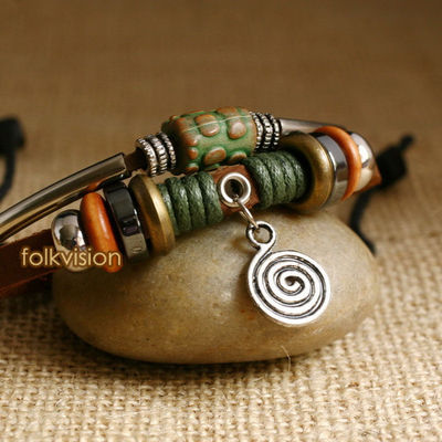 12 PCS Wholesale TRIBAL SURFER HANDMADE LEATHER HEMP BRACELET LB086