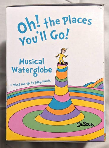 Dr. SEUSS Oh The Places You'll Go MUSICAL WATER GLOBE Wind Up Snow Globe NIB - Picture 2 of 6