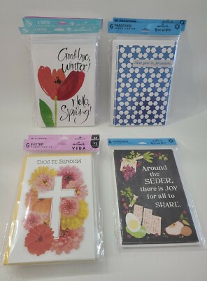 Hallmark Easter & Passover 54 Greeting Cards & Envelopes 9 Packages Read  (ED)