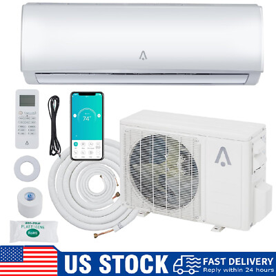 9000 BTU Mini Split Air Conditioners Ductless 19 SEER2 AC Cools 115V WIFI w/Kit