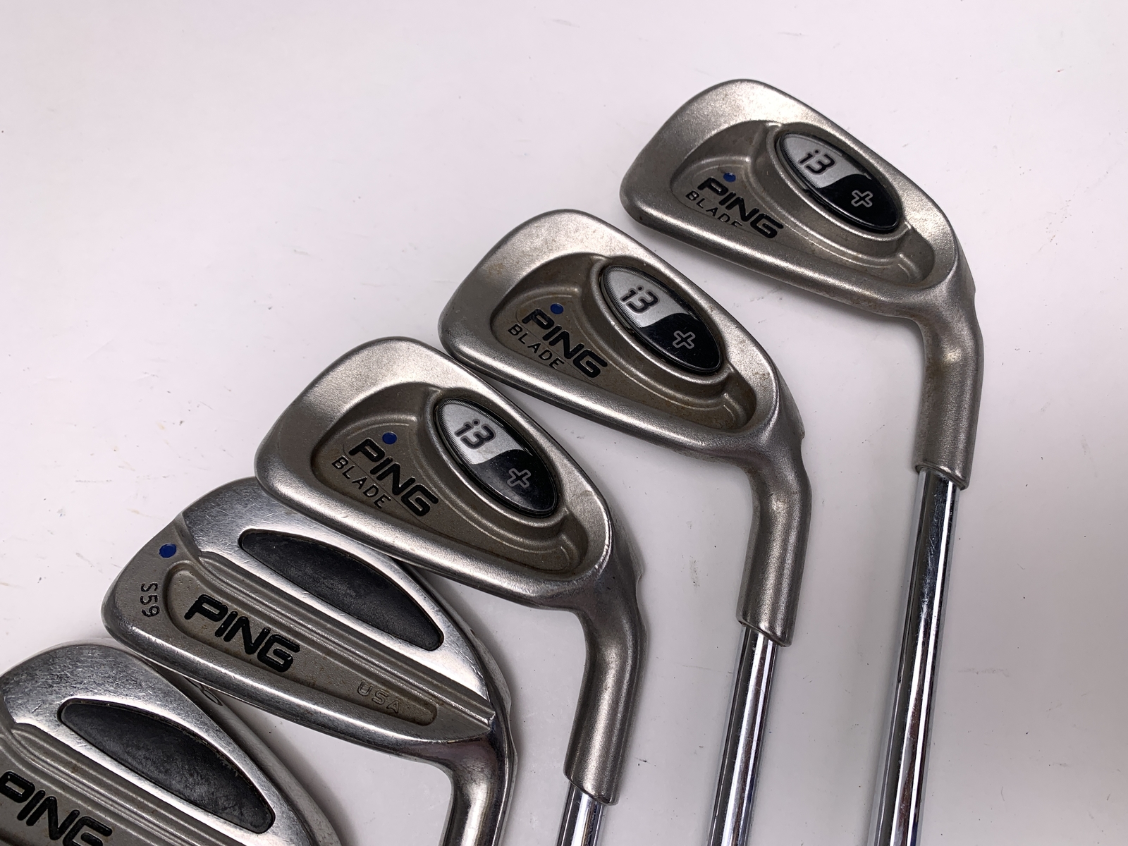 Ping i3+ Blade/S59 Iron Set 3PW (No 7) Blue Dot 1* Up Cushin Regular