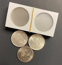 25-Silver Dollar Size 2x2 Premium Cardboard Mylar Coin Holder Flip