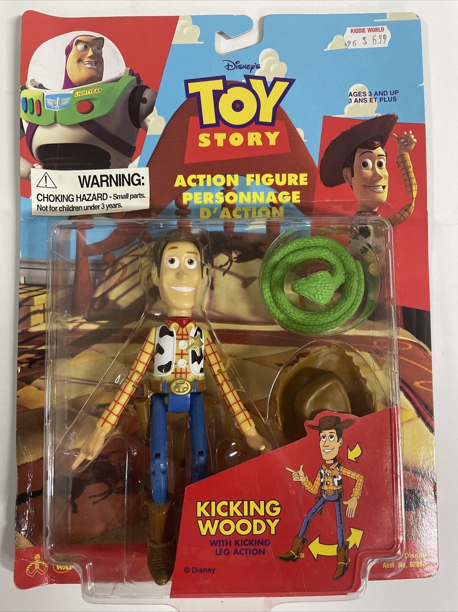PIXARトイストーリー ウッディ フィギュア 1995年製 think way Toy Story Kicking Woody Action Figure Think Way Toy Disney