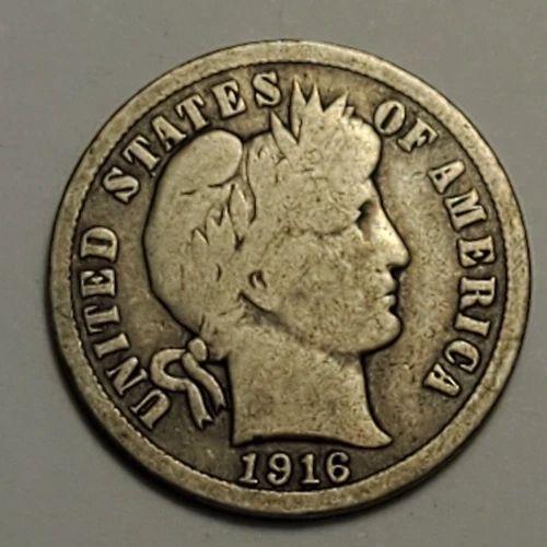 #3 Nicer "good++" Low Mintage 1916 P Barber Liberty Dime