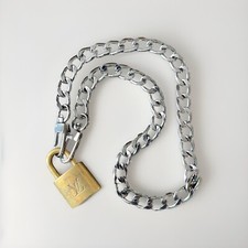LOUIS VUITTON Brass Padlock 321 w/ Necklace Chain NO KEY 