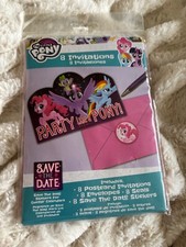 Brand New My Little Pony 8ct Invitations Postcards with Envelopes  seals