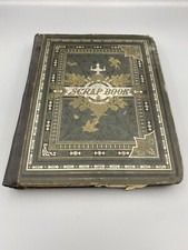 Vintage 1880s Scrapbook Album - Loaded w/ Color and B W Photos Cards -See Photos