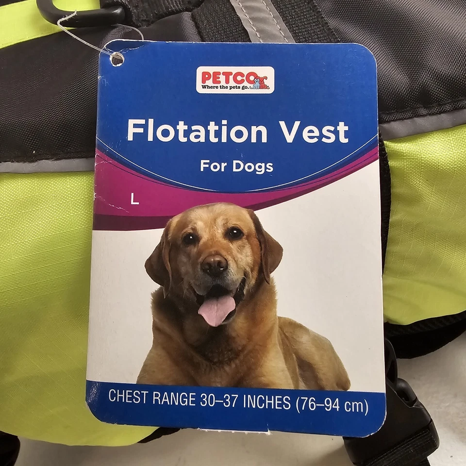 Nuevo Chaleco Salvavidas Perro Petco Talla GRANDE Verde y Negro 30-37 Pulgadas 76-94cm Foto 4 de 4