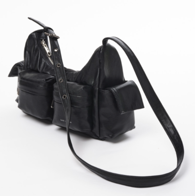 SAMO ONDOH pocket mug bag M nappa black 100% NEW Authentic