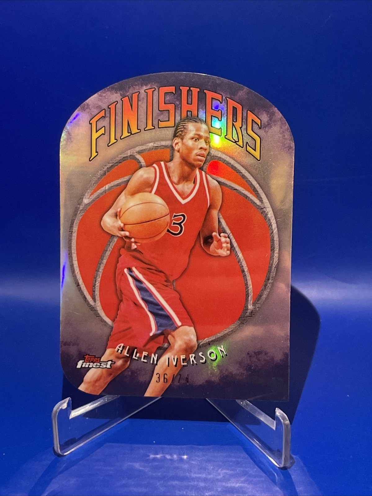 2024-25 Topps Finest Finishers Refractor Allen Iverson 36/74 #F-7 76ers