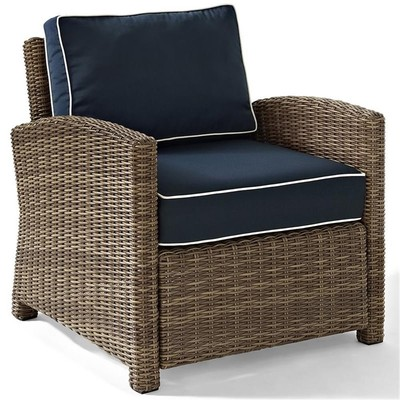 #ad #ad Crosley Furniture Bradenton Fabric Patio Chair in Brown and Navy $431.36