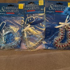 Vintage Beaded Christmas Ornaments New In Pkg