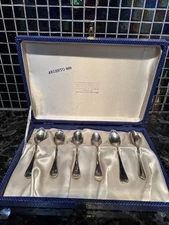 Vntg Argento 800 Italy Silver Demitasse Spoons Set Of 6 in Original Case EUC