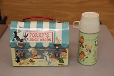 1959 American Thermos Porky's Lunch Wagon Metal Lunchbox & Thermos