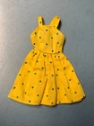 Vintage 1990s Barbie Doll Clone Yellow Sundress With Green Polka Dots