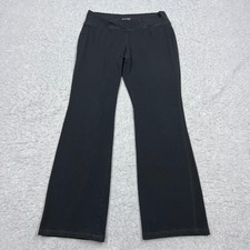 Eileen Fisher Bootcut Pants Womens Medium Black Organic Pull On Stretch Yoga USA