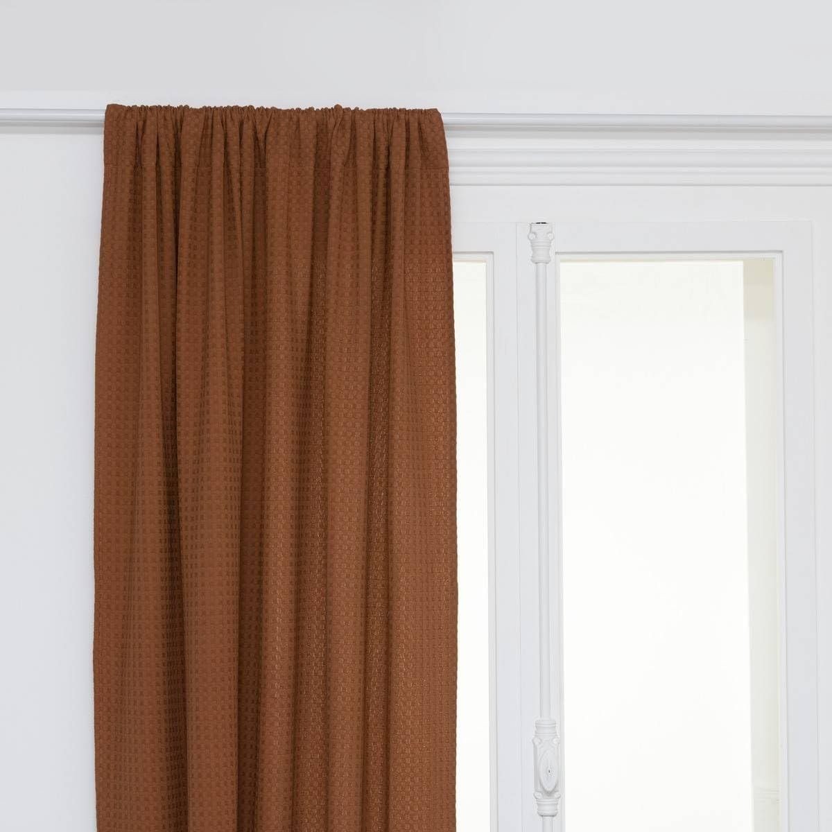 Rideau Nid d'Abeille Widdy 130x260cm Terracotta en Coton