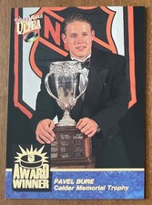 1992-93 PAVEL BURE FLEER ULTRA AWARD WINNER CALDER TROPHY INSERT CARD #9 CANUCKS