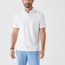 Peter Millar Crown Crafted Men's White Albatross Cotton Blend Pique Golf Polo XL