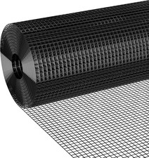 Black Hardware Cloth 1/2 inch 24 x 100 ft 19 Gauge PVC Vinyl Coated Wire Mesh, D