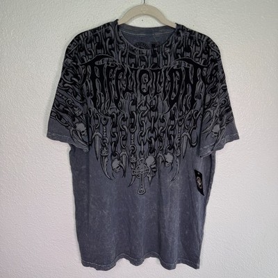 Affliction Shirt Men 2XL Forsaken Tee Skull Chain Graphic Grunge Punk Y2K NEW