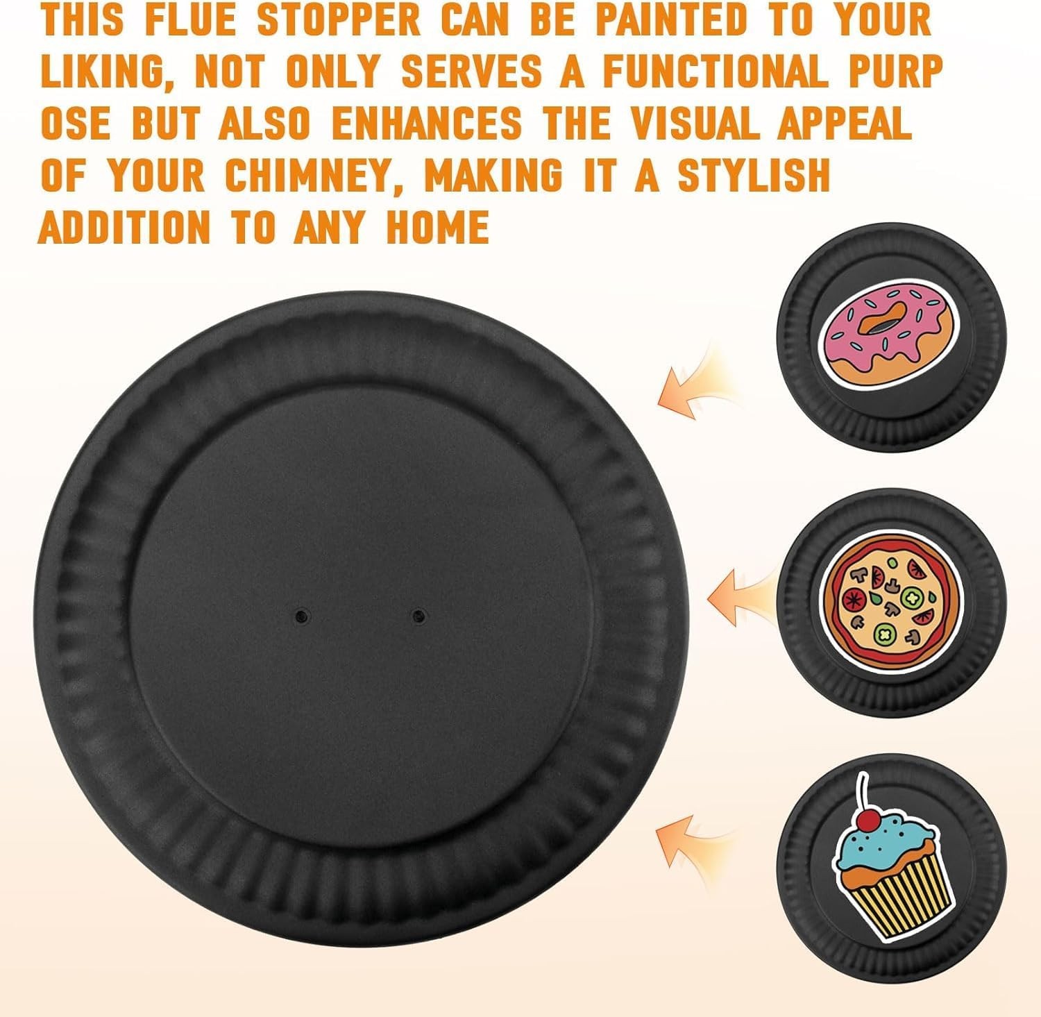 **Chimney Flue Stopper Cover 4"-8" Stove Pipe Cap Fireplace Wall Opening**