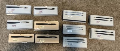 Lot of GE Logo Cross Rolling Ball Pens & Pen And Pencil Sets