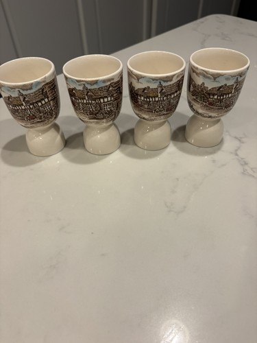 Johnson Brothers Olde English Countryside Brown Multicolor Double Egg Cups set 4