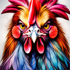Abstract Rooster Digital Image Picture Photo Wallpaper Background Desktop AI Art