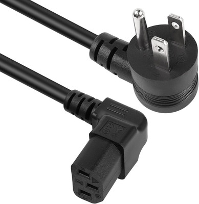 90 Degrees 3 Prong AC to IEC320 C13 Power Cord,10A 125V down Angle