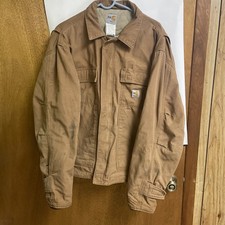 Carhartt Flame Resistant Full Swing quilt Lined Jacket Size Lrg Brown