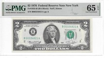 1976 $2 New York (BA Block) $2 FRN PMG 65 EPQ Gem Uncirculated