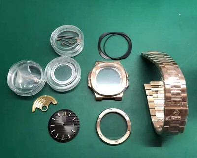 DIY Watch Case Kit for PP 2824 40MM Watch Case + Dial + Hands + Strap Sapphire