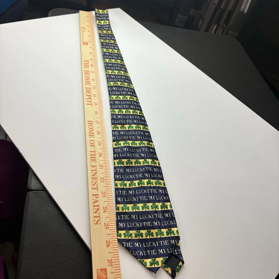 Gravata masculina Steven Harris My Lucky Tie Shamrocks St. Patricks Day verde - Imagem 4 de 4